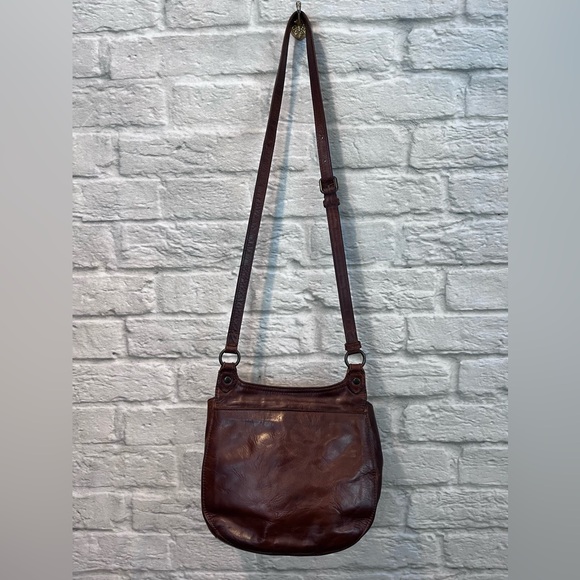 FRYE Melissa Saddle Bag Leather Cognac Crossbody - Picture 4 of 16